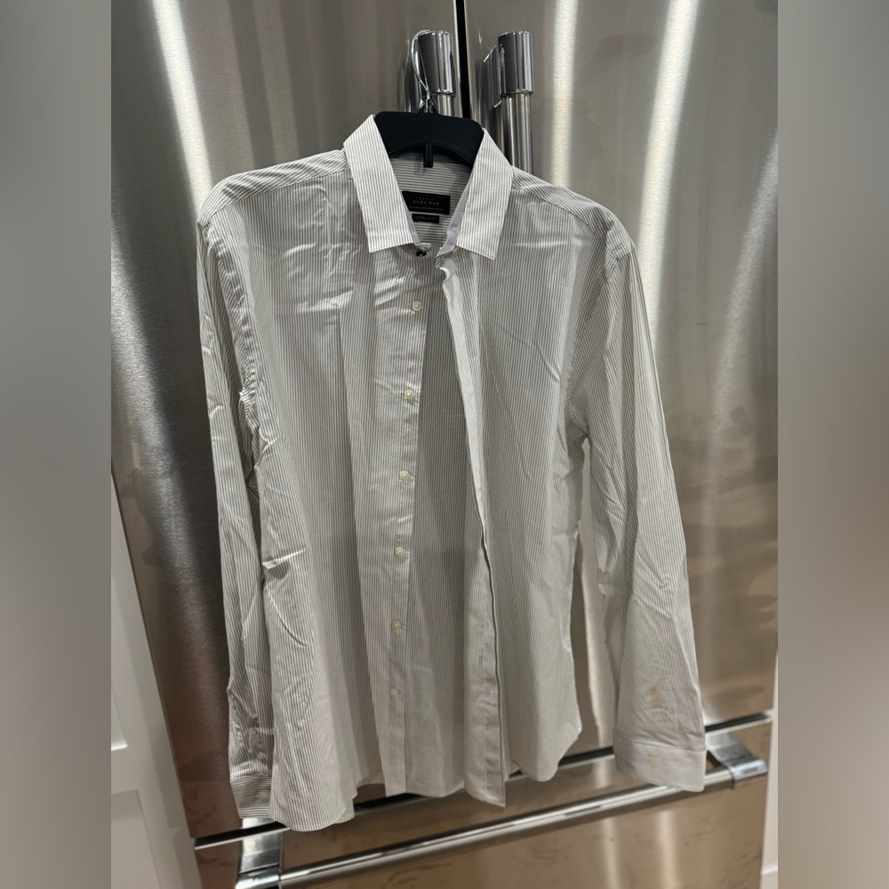 Zara White Dress Shirt Crisp Formal Attire